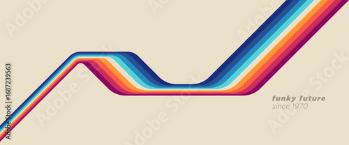 Retro-futuristic 1980's inspired abstract background with bold, colorful lines. Vector illustration.