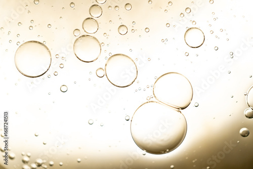 The surface of the cosmetic product has bubbles. blurred background. soft focus