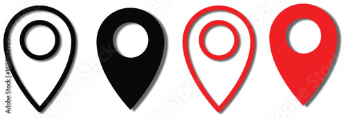 
Location icon set, Map pin place marker. geolocation gps tag icons set. place logo. GPS map location icon.

