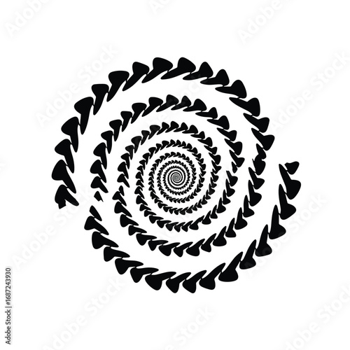 Abstract spiral Optical illusion Black and white Swirling pattern Hypnotic effect high quality professional