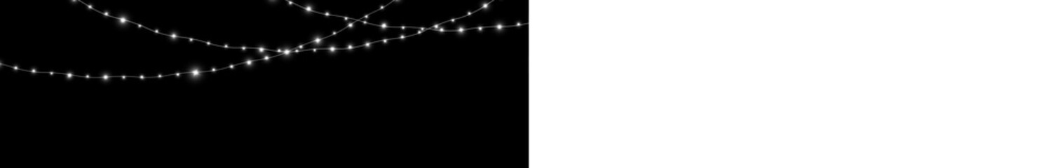 Elegant PNG overlay featuring sparkling fairy lights on a black background, perfect for enhancing designs with a magical and festive atmosphere, ideal for creative projects and digital art