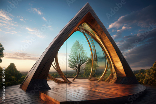 sunset over the monument