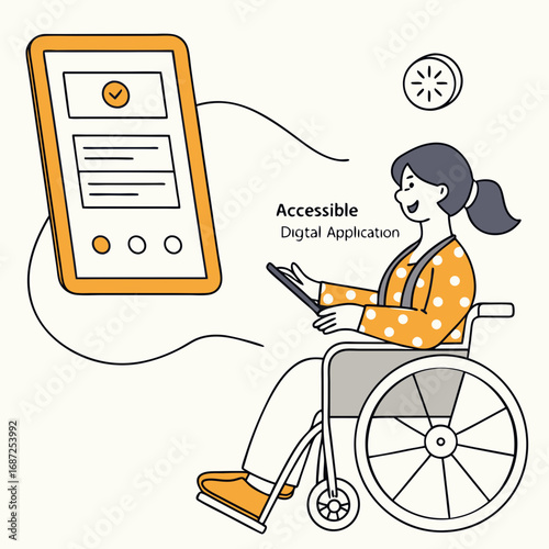 Wheelchair User with Mobile App