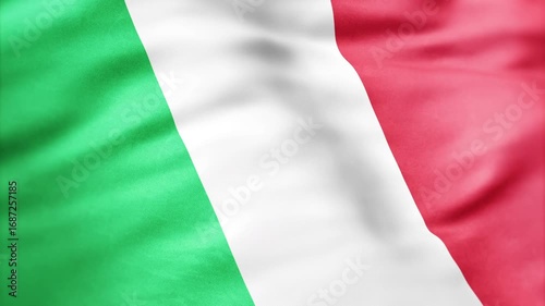 Abstract animation of a wavy Italian flag with three vertical stripes of green, white, and red.