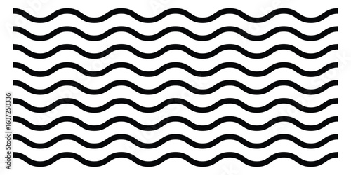  Dark vector wavy line set. Background line icon set. Isolated ornament graphical vector icons. Decoration pattern line.  Modern artistic design. Parallel line design set.
