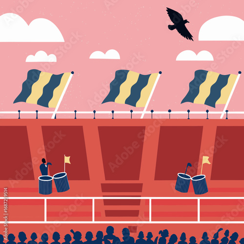 vector illustration of a circus tent