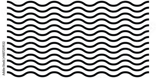  Dark vector wavy line set. Background line icon set. Isolated ornament graphical vector icons. Decoration pattern line.  Modern artistic design. Zigzag isolated line set on white background. 