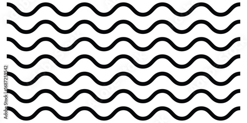 Dark vector wavy line set. Background line icon set. Isolated ornament graphical vector icons. Decoration pattern line.  Modern artistic design. Zigzag isolated line set on white background. EPS 10. 