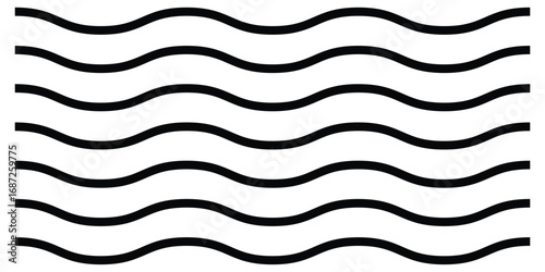  Dark vector wavy line set. Background line icon set. Isolated ornament graphical vector icons. Decoration pattern line.  Modern artistic design. Zigzag isolated line set on white background. EPS 10. 