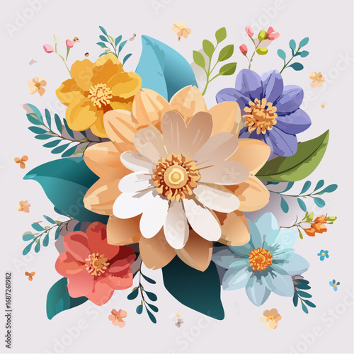 Elegant Paper Craft Floral Bouquet