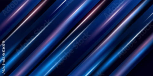 Blue technology background with motion neon light effect.Vector illustration.