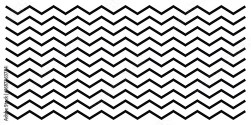 Zigzag isolated line set on white background.  Dark vector wavy line set. Background line icon set. Isolated ornament graphical vector icons. Decoration pattern line. 