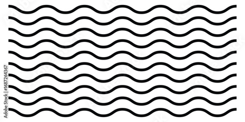 Zigzag isolated line set on white background.  Dark vector wavy line set. Background line icon set. Isolated ornament graphical vector icons. Decoration pattern line. 