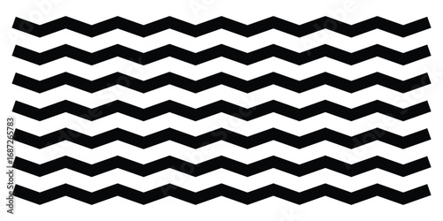 Zigzag isolated line set on white background.  Dark vector wavy line set. Background line icon set. Isolated ornament graphical vector icons. EPS 10. 