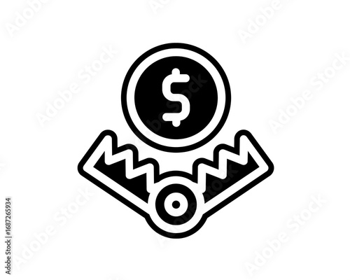 Financial Trap illustration of a coin caught in a bear trap symbolizing risk and danger in investments