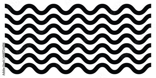 Zigzag isolated line set on white background.  Dark vector wavy line set. Background line icon set. Isolated ornament graphical vector icons. EPS 10. 