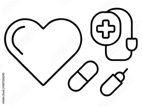 Medical and healthcare icons set,Professional medical icons set for healthcare innovation and digital health solutions