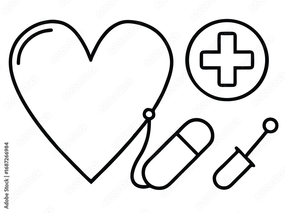 Fototapeta premium Medical and healthcare icons set,Professional medical icons set for healthcare innovation and digital health solutions