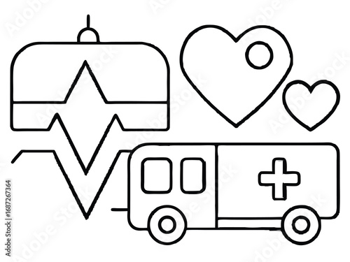 Medical and healthcare icons set,Professional medical icons set for healthcare innovation and digital health solutions