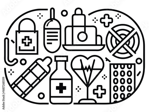 Medical and healthcare icons set,Professional medical icons set for healthcare innovation and digital health solutions