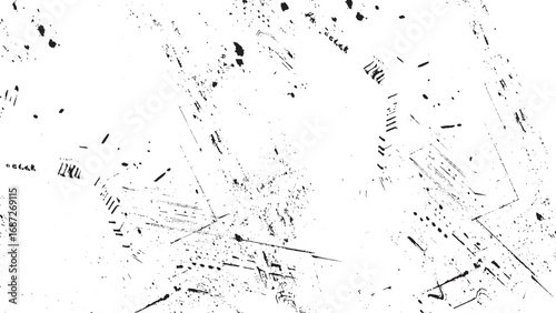Abstract Grunge Black and White Distressed Texture Background Design.