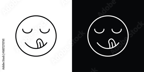 Yummy smile emoji icon design elements pack. Vector symbols for UI Designs
