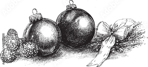 Christmas Ornaments illustration on a white background. This vector illustration can be used in any size you like for advertising, logos, and other work.