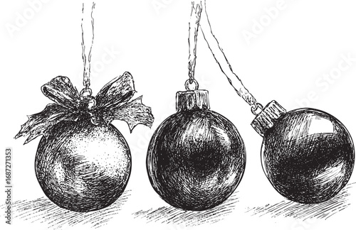 Christmas Ornaments illustration on a white background. This vector illustration can be used in any size you like for advertising, logos, and other work.