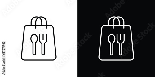 Take away food icon design elements pack. Vector symbols for UI Designs
