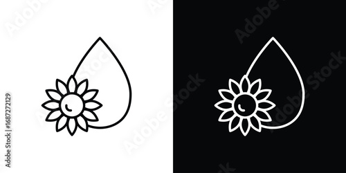 Sunflower oil icon design elements pack. Vector symbols for UI Designs