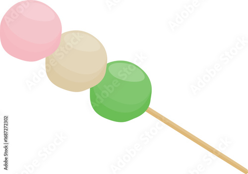 Illustration of Colorful Dango Skewer