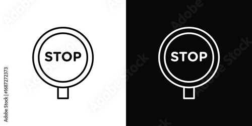 Stop sign icon design elements pack. Vector symbols for UI Designs
