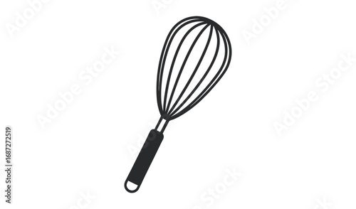 Simple hand drawn whisk kitchen utensil illustration