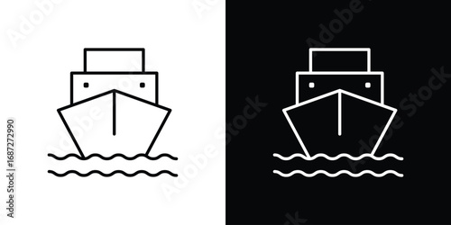 Ship icon design elements pack. Vector symbols for UI Designs