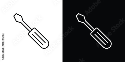 Screwdriver icon design elements pack. Vector symbols for UI Designs