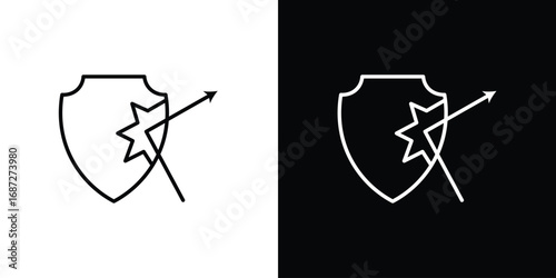 Protection from attack icon design elements pack. Vector symbols for UI Designs