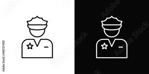 Police icon design elements pack. Vector symbols for UI Designs