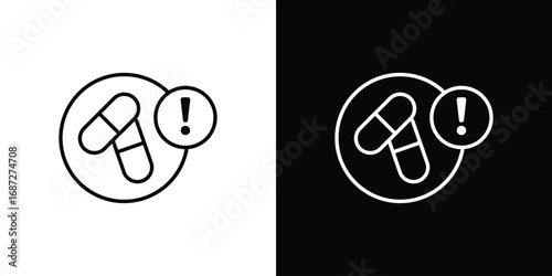 Overdose icon design elements pack. Vector symbols for UI Designs