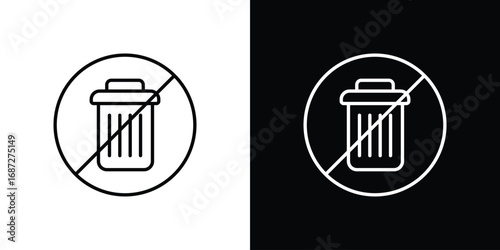 No trash sign design elements pack. Vector symbols for UI Designs