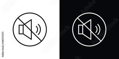 No sound sign design elements pack. Vector symbols for UI Designs