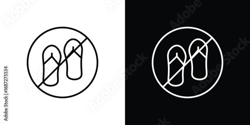 No sandals sign design elements pack. Vector symbols for UI Designs