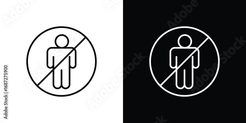 No man sign design elements pack. Vector symbols for UI Designs
