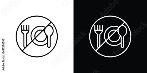 No eating sign design elements pack. Vector symbols for UI Designs