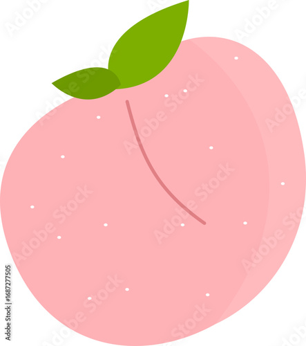 Illustration of a Fresh Mochi Peach Fruit