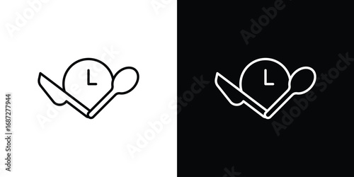 Lunch time icon design elements pack. Vector symbols for UI Designs