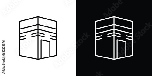 Kaaba icon design elements pack. Vector symbols for UI Designs