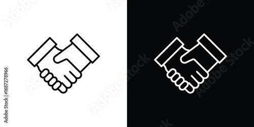Handshaking icon design elements pack. Vector symbols for UI Designs