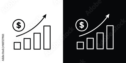 Growing profit icon design elements pack. Vector symbols for UI Designs