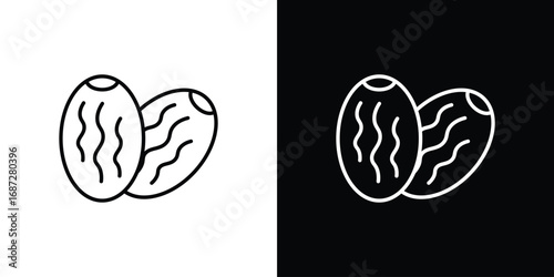 Dry fruit icon design elements pack. Vector symbols for UI Designs