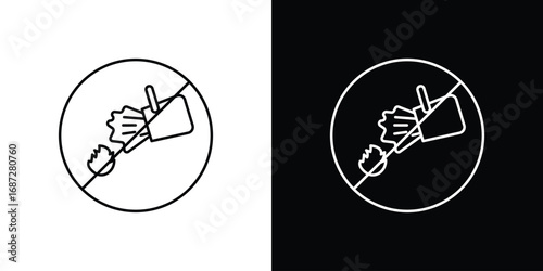 Do not extinguish with water sign design elements pack. Vector symbols for UI Designs